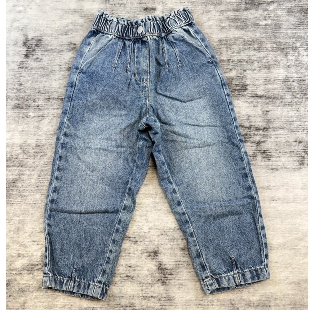 Next Kids Blue Denim Joggers Paperbag Waist Jeans 2-3 Years 98cm M89-136-380